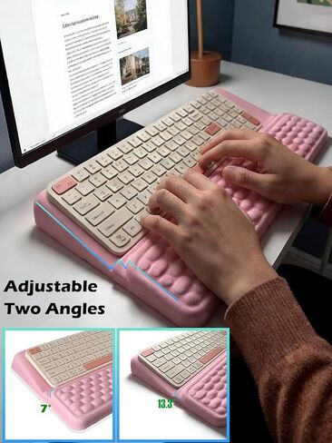 Computer Keyboard Stand with Wrist Rest, Ergonomic All-in-One Keyboard Riser with Palm Support Pad, Non-Slip Desktop Computer Stand for Office Home Gaming Desk (Black) in Saudi Arabia