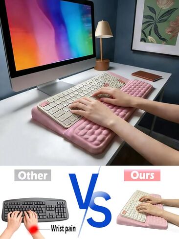 Computer Keyboard Stand with Wrist Rest, Ergonomic All-in-One Keyboard Riser with Palm Support Pad, Non-Slip Desktop Computer Stand for Office Home Gaming Desk (Black) in Saudi Arabia