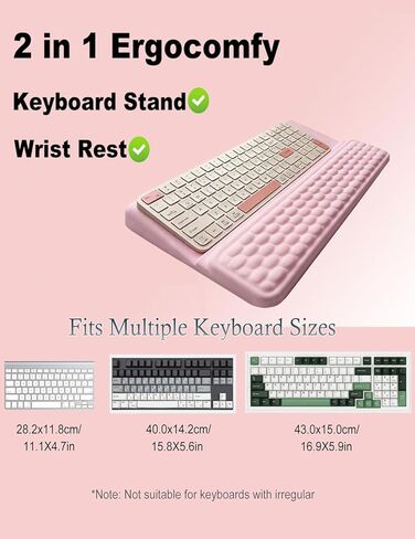 Computer Keyboard Stand with Wrist Rest, Ergonomic All-in-One Keyboard Riser with Palm Support Pad, Non-Slip Desktop Computer Stand for Office Home Gaming Desk (Black) in Saudi Arabia
