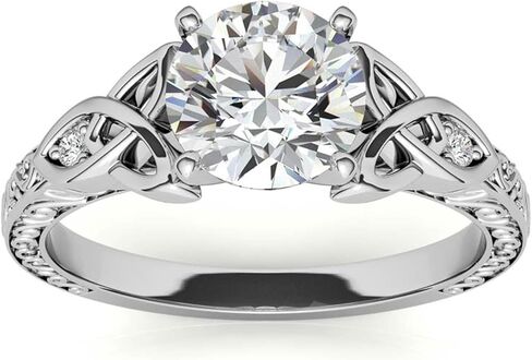 Celtic Knot Moissanite Engagement Ring for Women 1 CT Round Cut Moissanite Anniversary Ring 925 Sterling Silver Wedding Promise Christmas Birthday Jewelry Gift in Saudi Arabia