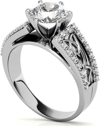 Celtic Knot Moissanite Engagement Ring for Women 1 CT Round Cut Moissanite Anniversary Ring 925 Sterling Silver Wedding Promise Christmas Birthday Jewelry Gift in Saudi Arabia