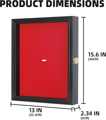 Drum Stick Display Case Shadow Box Wall Cabinet, with Door. CD22 (Black) in Kuwait