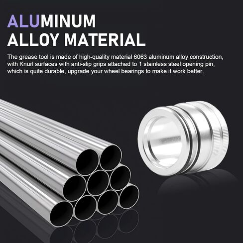 Wheel Bearing Greaser Tool, 35mm Front & Rear Bearings Greaser Accessories, Alloy O-ring Sealing Design, Compatible with Polaris UTV ATV (Silver) in Saudi Arabia