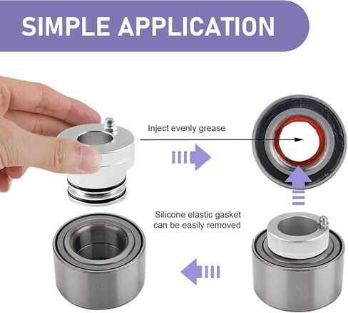 Wheel Bearing Greaser Tool, 35mm Front & Rear Bearings Greaser Accessories, Alloy O-ring Sealing Design, Compatible with Polaris UTV ATV (Silver) in Saudi Arabia