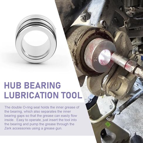 Wheel Bearing Greaser Tool, 35mm Front & Rear Bearings Greaser Accessories, Alloy O-ring Sealing Design, Compatible with Polaris UTV ATV (Silver) in Saudi Arabia