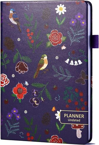 Undated Weekly and Monthly Planner with Adhesive Tabs, A5 Dateless Academic Planner for Women & Men Daily Planning, Hardcover Leather All In One Planner for Home School Work Organizer (Green) in Saudi Arabia