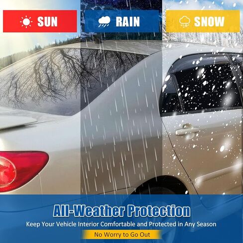 FREEMOTOR802 Tape-on Window Deflectors Compatible with 2003-2008 Toyota Corolla, Rain Guards Side Window Visors Wind Deflectors Vent Visors Slim Style Smoke Tinted Acrylic 4 Pieces in Saudi Arabia