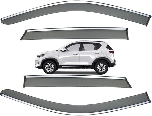 Window Visors Compatible with Kia Sonet MK1-QY 2020-2025 Exterior Car Accessories, Tape-on Side Window Deflectors Extra Durable Vent Shade Visor Rain Guards in Saudi Arabia