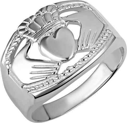 Men's 925 Sterling Silver Bold Claddagh Ring in Saudi Arabia