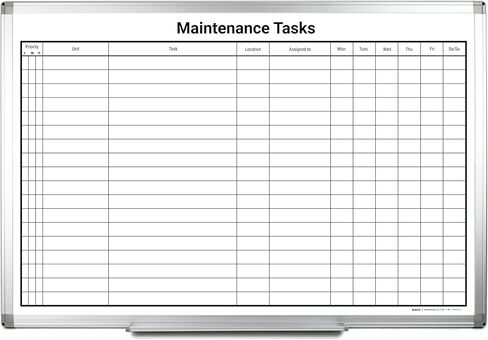 Maintenance Tasks Whiteboard 36"x 24" in Kuwait