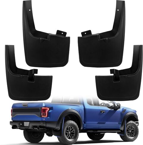 4 قطع من واقيات الطين المتوافقة مع 2015-2020 Ford F-150 مع مشاعل المصنع، أمامي وخلفي، أسود in Saudi Arabia
