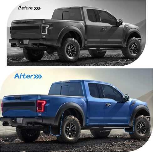 4 قطع من واقيات الطين المتوافقة مع 2015-2020 Ford F-150 مع مشاعل المصنع، أمامي وخلفي، أسود in Saudi Arabia