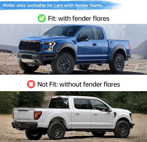 4 قطع من واقيات الطين المتوافقة مع 2015-2020 Ford F-150 مع مشاعل المصنع، أمامي وخلفي، أسود in Saudi Arabia