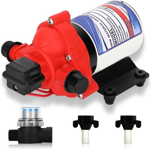 مضخة غشاء أوتوماتيكية الطلب 2088-343-135، 12VDC، 3.0 GPM مع صمامات Viton، مفتاح طلب 45 PSI، 2088-343-435 Santoprene Diaphragm، ذاتية التحضير، بحد أقصى 10 أمبير، 1/2 بوصة - 14 منفذ NPSM in Kuwait