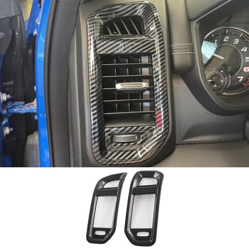 ملحقات منفذ الهواء من ألياف الكربون لـ 2019-2024 Ram 1500 2500 3500 - مفتاح ميكانيكي - مشغل زر الضغط - التشغيل اليدوي in Kuwait