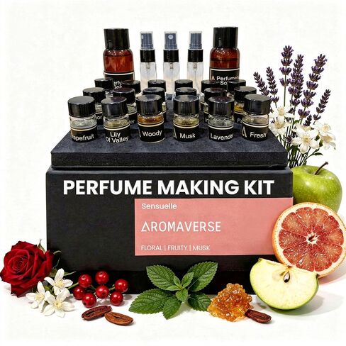 Sensuelle Perfume Making Kit – Make Your Own Perfume with 18 Aromatic Ingredients, Spray Bottles, Droppers & 3 Recipes. Create Luxurious Feminine Scents with Musk, Floral & Fruity Notes in Saudi Arabia