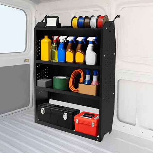 Steel Cargo Van Shelving Storage System Adjustable Height Fit for Ford Transit Connect 2014+, Ram Promaster City, Chevy City Express, NV200 32" W x 43" H x 13" D in Saudi Arabia