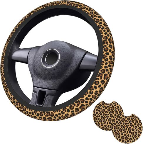 Paw Prints Steering Wheel Cover - Purple Dog Paws Steering Wheel Cover Women Men Car Cup Holder Pad 2 Pack Decor Anti-Slip Auto Neoprene Universal 15 Inch Steering Wheel in Saudi Arabia