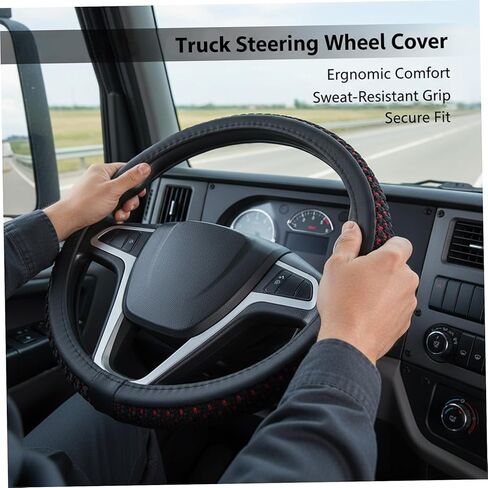 غطاء عجلة القيادة مقاس 18 بوصة، غطاء عجلة سيارة جلدي مع مقبض مانع للانزلاق مريح ومسامي للرجال والنساء in Kuwait
