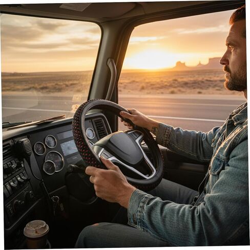 غطاء عجلة القيادة مقاس 18 بوصة، غطاء عجلة سيارة جلدي مع مقبض مانع للانزلاق مريح ومسامي للرجال والنساء in Kuwait