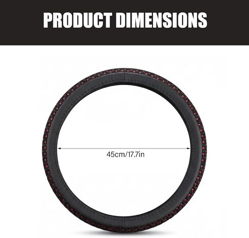 غطاء عجلة القيادة مقاس 18 بوصة، غطاء عجلة سيارة جلدي مع مقبض مانع للانزلاق مريح ومسامي للرجال والنساء in Kuwait