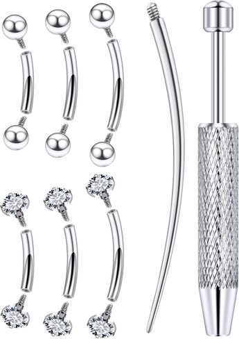 Eyebrow Piercing Jewelry Surgical Steel Internal Thread Curved Barbell Tiny Eyebrow Ring Vertical Labret Lip Jewelry Ear Rook Small Belly Button Ring for Women Men 16g 6mm/8mm/10mm in Saudi Arabia