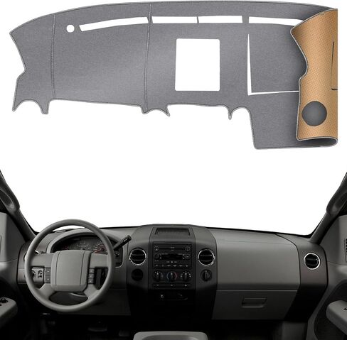 غطاء لوحة أجهزة القياس KEYOOG مناسب لـ 2020-2015 Fo-rd F-150،2020-2018 Expedition (لموديلات سماعات مركز لوحة القيادة فقط)، سجادة لوحة أجهزة القياس مضادة للوهج، وسادة مضادة للانزلاق (أسود) in Kuwait