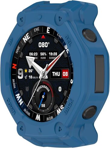 Intended for Amazfit T-Rex 3 Pro 48MM Case Protective TPU Watch Cover Bezel Bumper Frame Shockproof Resistant Protector Smartwatch Accessories (Black) in Saudi Arabia