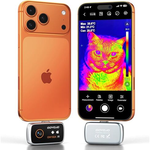 GOYOJO 25Hz Thermal Camera for Android, 256x192 IR High Resolution, Thermal Imaging Camera, Type-C Mobile Phone Infrared Thermal Imager 8-14μm for Electrical Repair -20°C~550°C in Kuwait
