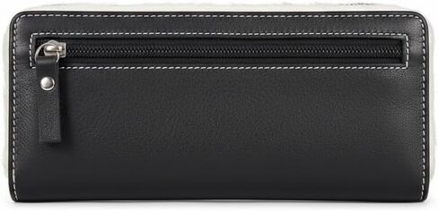 American Bison Western Black Hair-On-Hide Leather Wallet for Women Clutch with RFID Blocking, 5 Card Slots, ID Window, Accordion Design in Kuwait