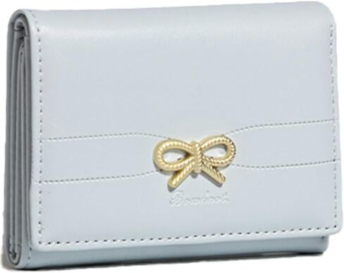 Cute Coquette Bow Genuine Leather Wallet for Women Small ID Credit Card Holder (Purple) in Saudi Arabia