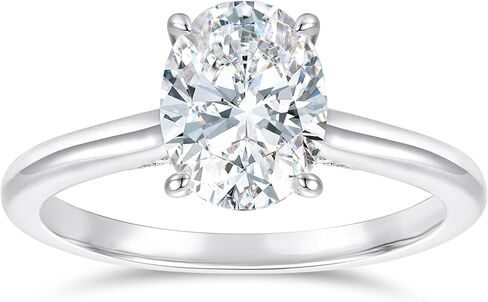 14K Gold Oval Cut Moissanite Rings 14K White Gold 2 Carat Oval Cut Moissanite Engagement Ring Hidden Halo Moissanite Rings in Kuwait