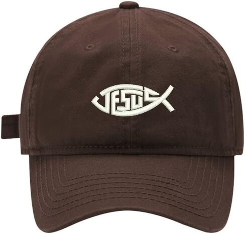 Mens Baseball Caps Jesus Christian Fish Embroidered Washed Cotton Adjustable Outdoor Dad Hats for Men in Saudi Arabia