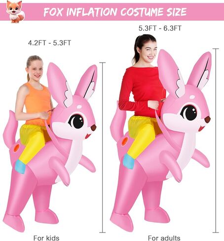 زي ثعلب قابل للنفخ من M MH ZONE للأطفال أثناء الركوب على بدلة تنكرية مضحكة للهالوين in Kuwait