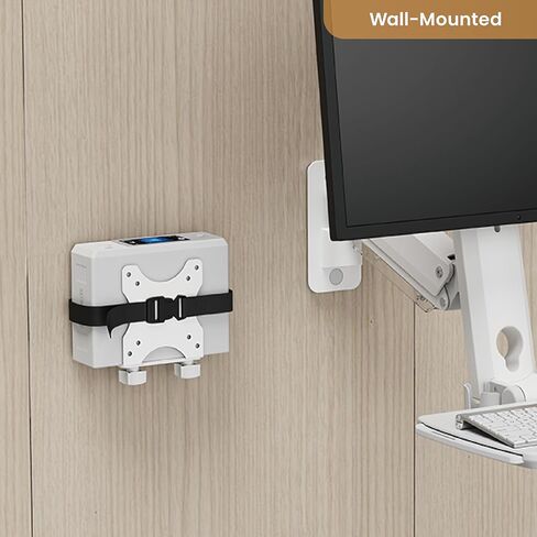 Mount Plus MED01 Medical Monitor and Keyboard Wall Mount For 17" to 32" Display with Height Adjustable Standing Keyboard Tray And Mouse Pad | Scanner Holder | Mini CPU Mount in Saudi Arabia