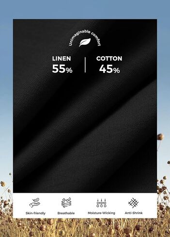 سروال كتان نسائي واسع الساق أنيق كاجوال للشاطئ سروال كتان صيفي بجيوب 29 بوصة 31 بوصة in Kuwait