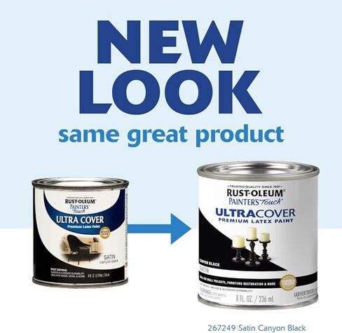 Rust-Oleum 267249- طلاء لاتكس باللمس للرسام، نصف لتر، أسود ساتان كانيون in Kuwait