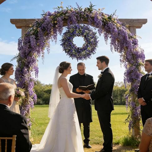 Summer Spring Wreaths for Front Door Romance Lavender Wreath,15 Inch Artificial Greenery Outdoor Wreath for Door, Entryway Farmhouse Porch, Home Wall Window Party and Wedding Decorations All Season in Saudi Arabia