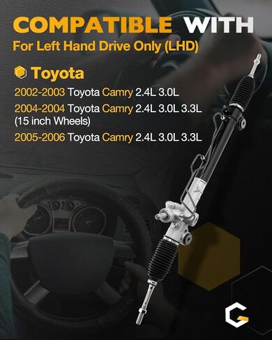 مجموعة رف التوجيه وترس كهربائي، متوافقة مع 2002-2006 Toyota Camry 2.4 3.0 3.3 L، مجموعة رف تروس التوجيه الهيدروليكي، استبدال # 26-2605، TR4550339225، 4420033320 in Saudi Arabia