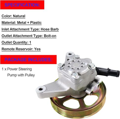 SMMS 21-5442 Power Steering Pump with Pulley for Honda Pilot Odyssey for Acura MDX 2005-2013, 3.5L 3.7L, Assist Pump Assembly Replaces OE 56110RGL305, 56110RGLA01 in Saudi Arabia
