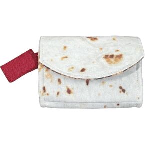 The Burrito Wallet with Foil Bag, Giant Tortilla Leather Purse, Travel Card Holder Organizer, Novelty Storage Wrap (B) in Saudi Arabia