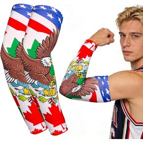 Soccer Arm Sleeves for Men Women, World Cup Football Decorative Arm Covers, Lightweight Stretchy Sports Sleeves for Adults Teens Youth Kids, Soccer Basketball Baseball Running Game Day Party Outdoor in Kuwait