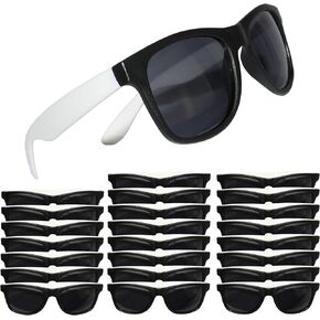 ModParty Black & White Sunglasses for DIY Wedding Favors (Set of 24) – Customizable Party Sunglasses for Guests – Personalized Label-Ready Shades for Bachelorette, Events, Gifting (EB3107NP) in Kuwait