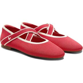 VIVAIA Nia Women’s Mary Jane Flats Shoe with Cross-Strap Style Almond Toe Comfortable Ballet Flats for Casual Daily Wear in Kuwait