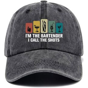 أنا النادل أدعو اللقطات، قبعة بيسبول مضحكة، قبعة النادل، قبعة بيسبول قطنية قابلة للتعديل للرجال والنساء، هدايا للعائلة وزملاء العمل والأصدقاء باللون الأسود in Kuwait