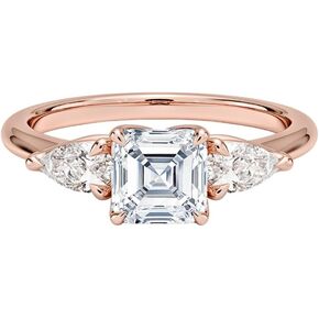 1-5 CT Moissanite Engagement Ring For Women Colorless VVS1 10K 14K 18K Solid Gold & 925 Sterling Silver Three Stone moissanite ring Christmas Gift For Women in Saudi Arabia