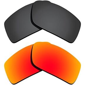 عدسات بديلة مستقطبة لـ Oakley Conductor 6 - طلاء عاكس أسود وبرتقالي أحمر in Kuwait