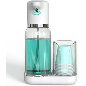 موزع غسول الفم الأوتوماتيكي من WhiteRhino، موزع غسول الفم 25oz للحمام مع تعديل بمستويين، مستشعر الأشعة تحت الحمراء المحسن، حاوية قابلة لإعادة الشحن وإعادة الملء للحمام، الغرور in Kuwait