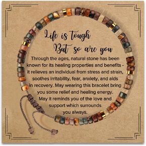 Inspirational Healing Stone Bracelet for Women – Life is Tough But So Are You – Get Well Soon Gifts, Encouragement Bracelets for Best Friend, Sister, Mother, Gift of Strength in Kuwait