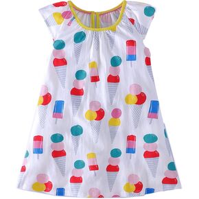 فساتين VIKITA للفتيات ملابس الصيف الوردية ملابس متلألئة بأكمام قصيرة للأطفال الصغار من سن 2 إلى 12 سنة هدايا عيد الحب in Kuwait